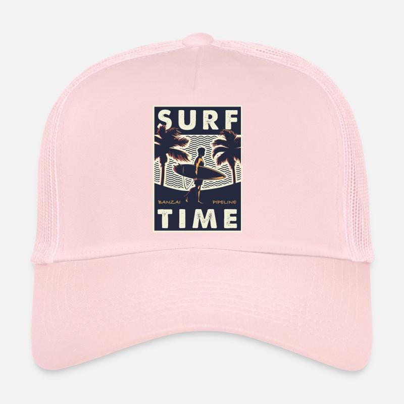Surfer Zeit Retro Wellen Trucker Cap