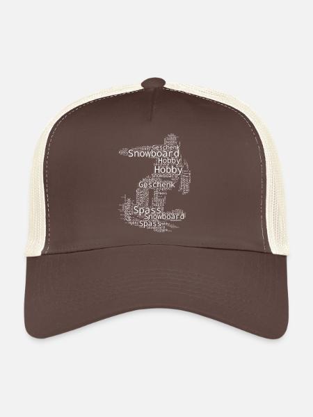 Illustration de snowboard pour snowboard - Casquette trucker  - marron/beige - Devant