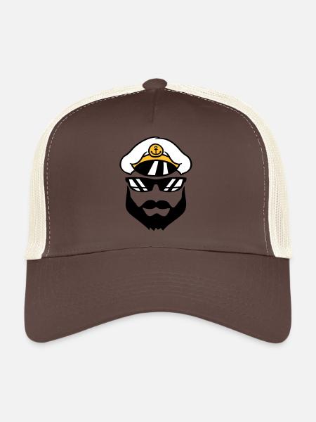 capitaines marin marin équipage navire équipe s - Casquette trucker  - marron/beige - Devant