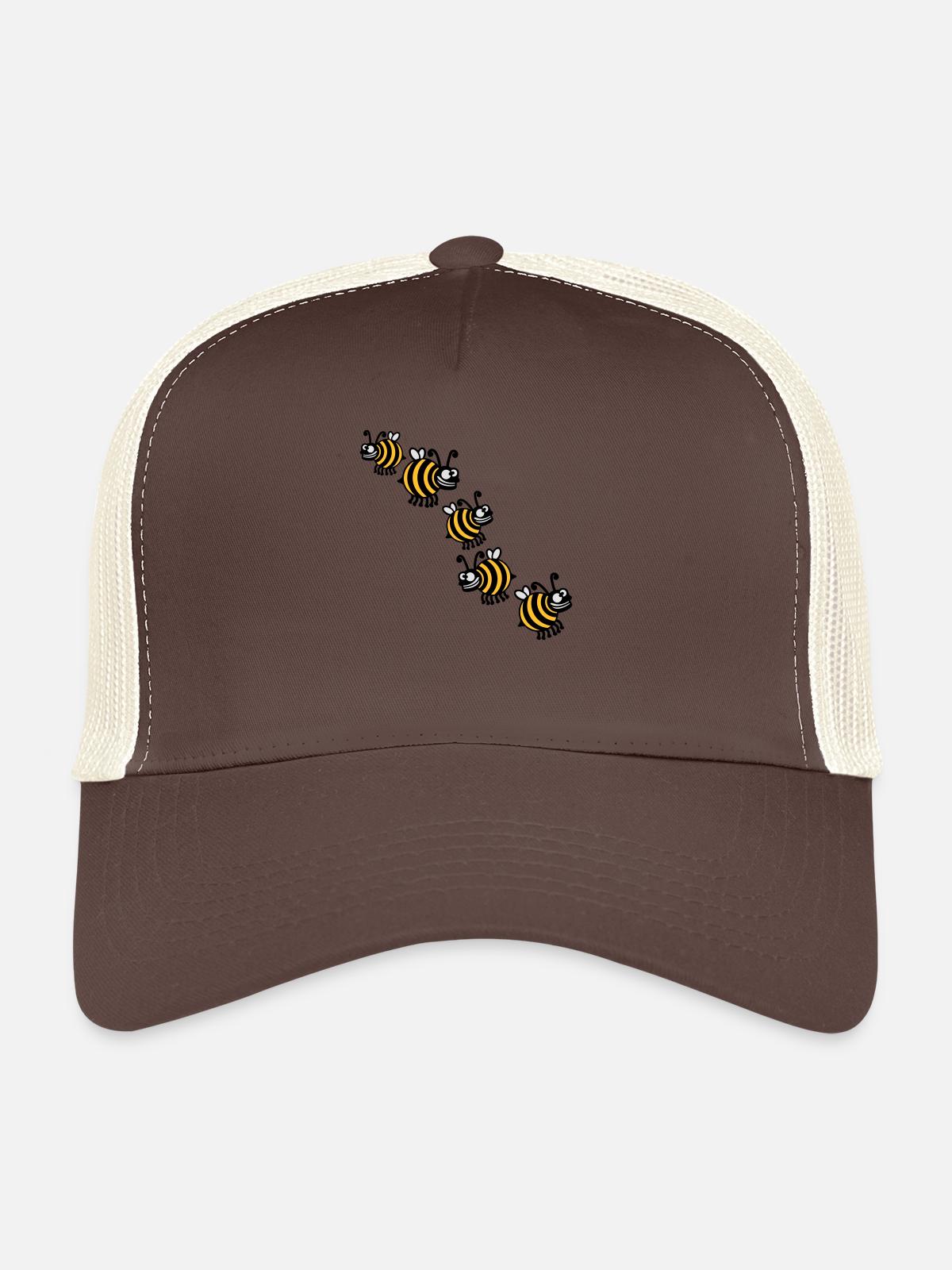 Thick crazy bees - Trucker Cap - brown/beige - Front