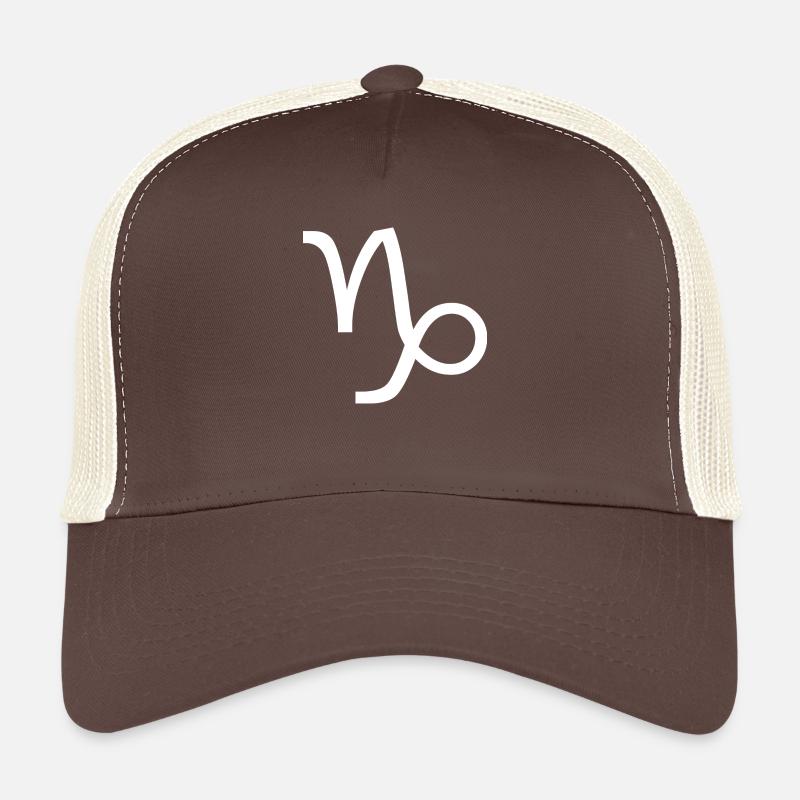 Sternzeichen Steinbock, exklusives T-Shirt Design - Trucker Cap - Braun/Beige