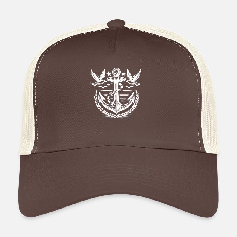 Anker Möwen Logo - Trucker Cap - Braun/Beige