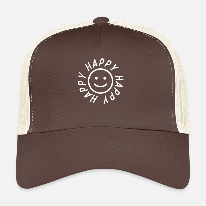 Logo - Happy - Trucker Cap - brown/beige