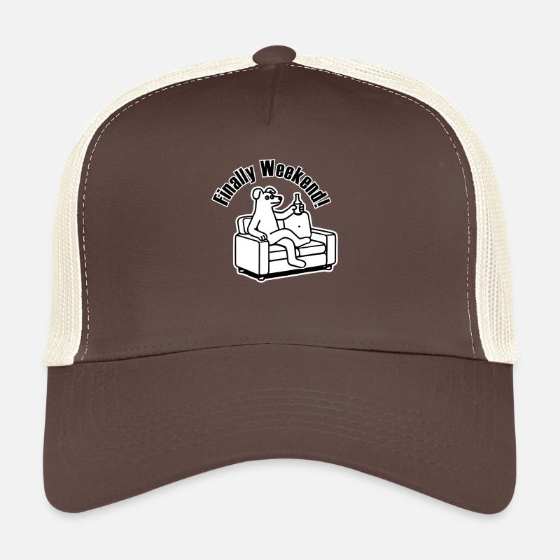 Hund auf der Couch - "Endlich Wochenende!" Entwurf Trucker Cap