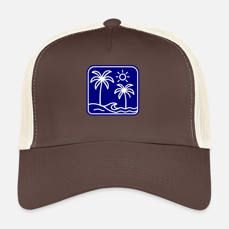 Insel Sommer Meer Palmen - Trucker Cap - Braun/Beige