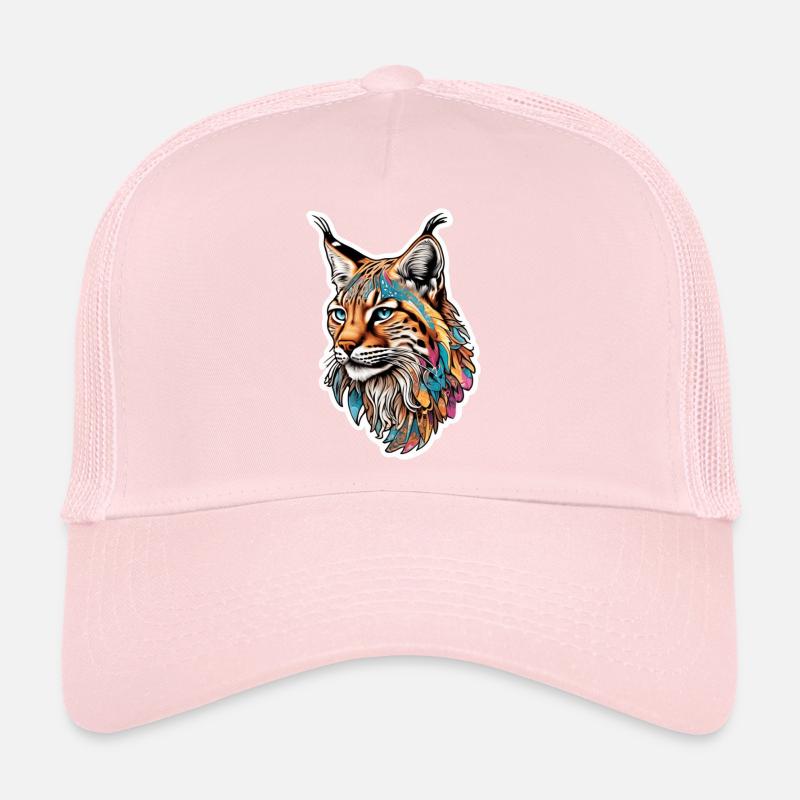 Luchs-Kopf mit buntem Tribal-Muster Trucker Cap