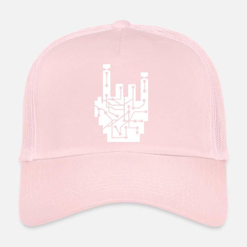 Nerd Geek Heavy Metal Rock Circuits Geste de la main Casquette trucker 