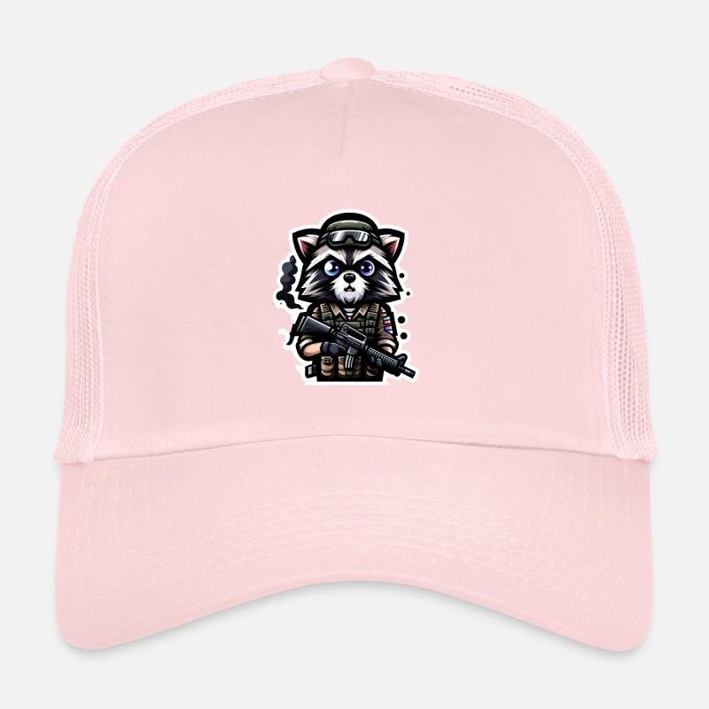Raccoon Squat Trucker Cap