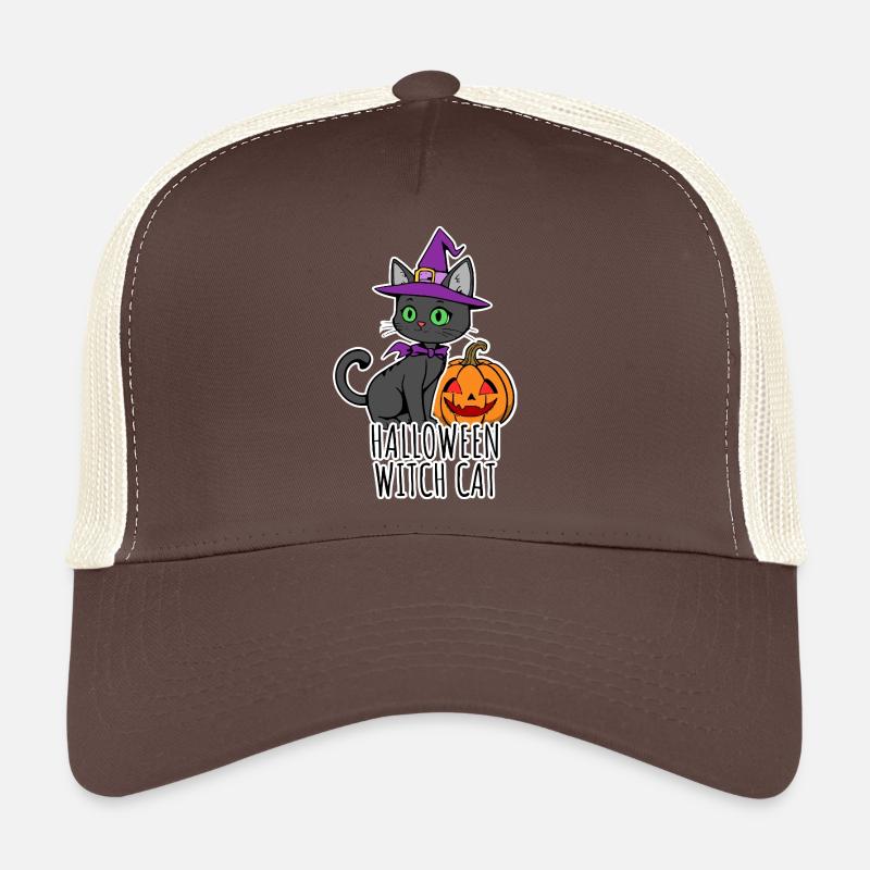 Cute Halloween Cats Witch Halloween WitchCat Trucker Cap