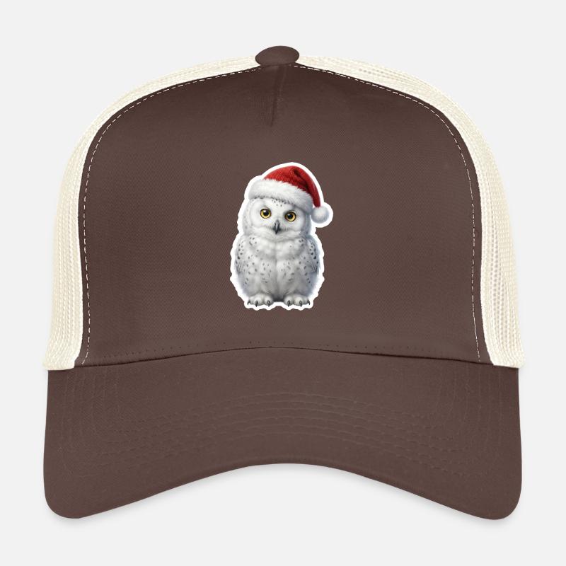 Weise Schnee Eule in Weihnachtsstimmung Trucker Cap