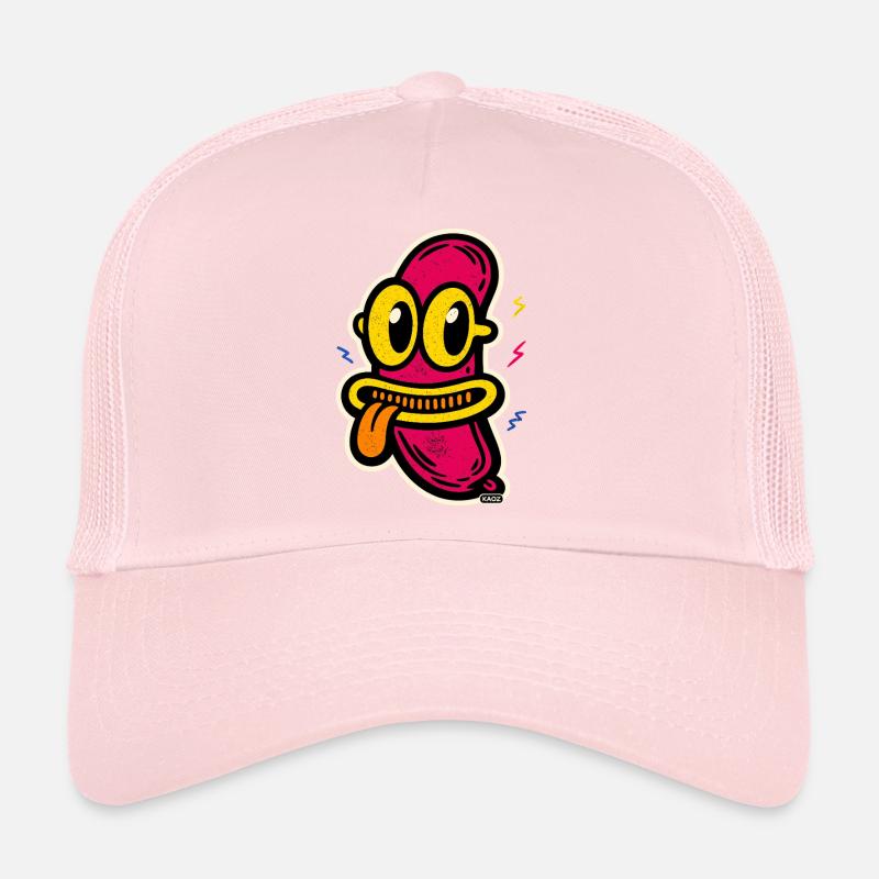 Visage de comique coloré avec une grande langue Casquette trucker 