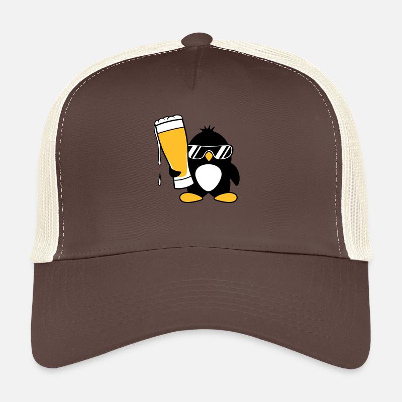 pinguin sonnenbrille party feiern bier alkohol gla Trucker Cap
