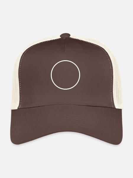 White Round Circle - Trucker Cap - brown/beige - Front