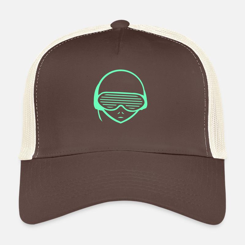 DJ Alien Alien Head Face Party Music Trucker Cap