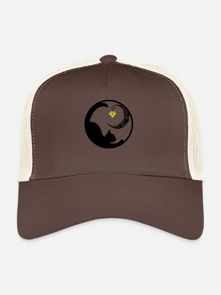 Cat Moon 02 - Trucker Cap - brown/beige - Front