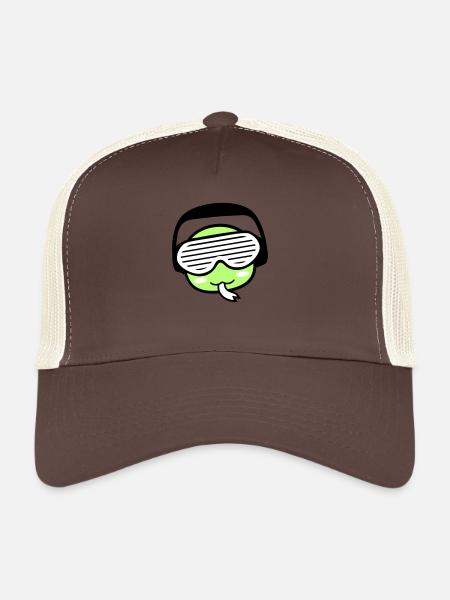 Coole DJ Schlange Gesicht Tier Kopf Musik Party - Trucker Cap - brown/beige - Front