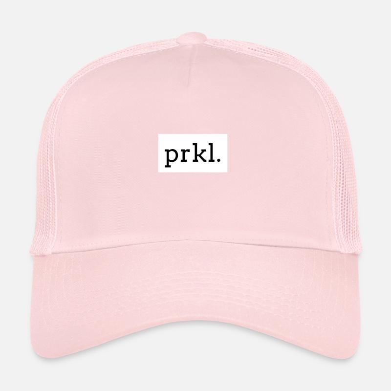 PRKL. Impression de texte noir sur blanc Casquette trucker 