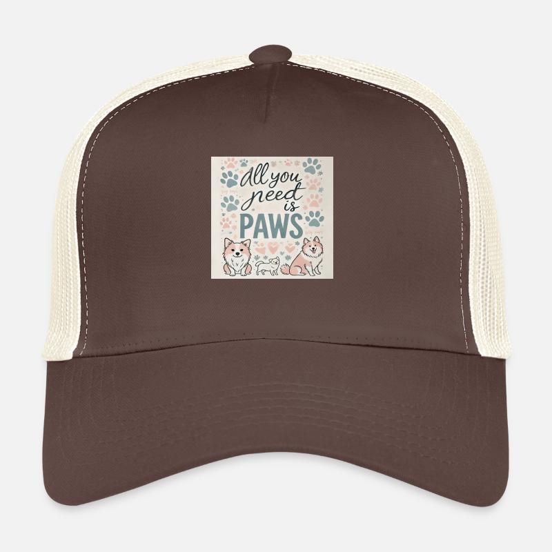 All you need is paws - Trucker Cap - brown/beige