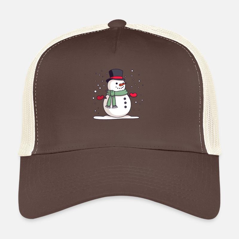 Snowman with hat - Trucker Cap - brown/beige