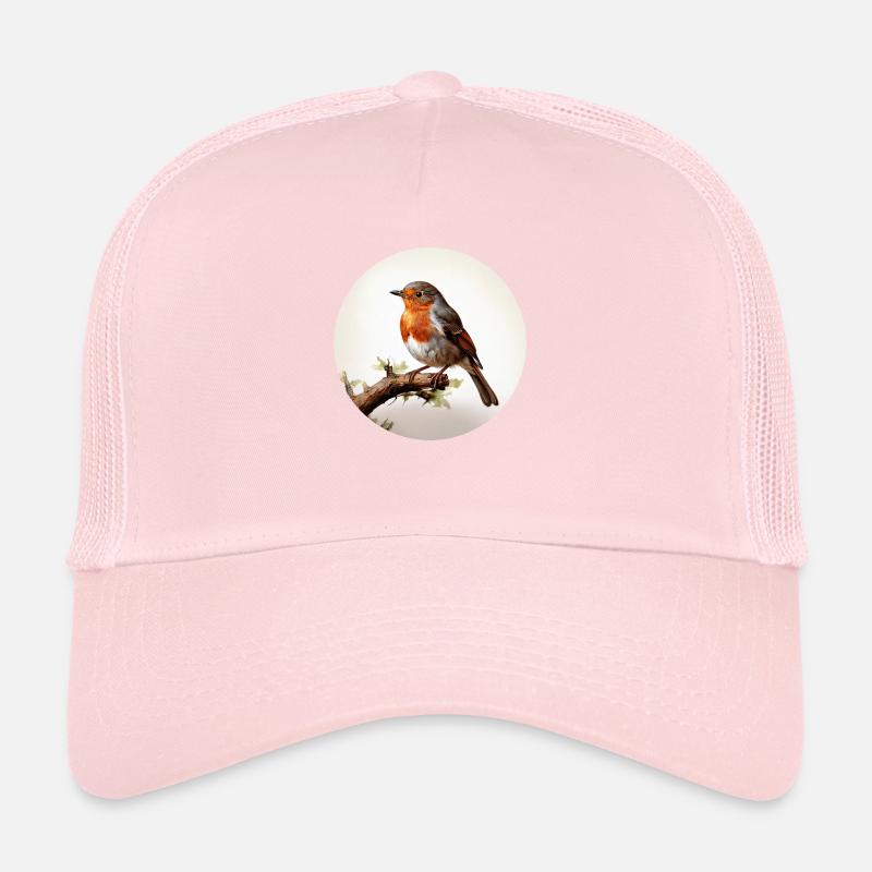 rotkehlchen sitzt auf ast Trucker Cap