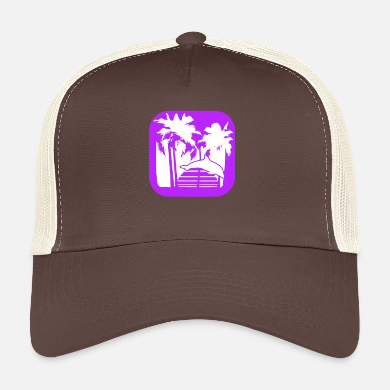 dauphin lignes de saut soleil palmiers silhouette cool Casquette trucker 