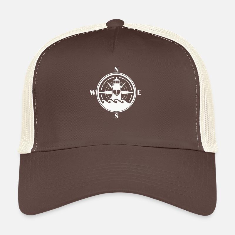 Kompass Anker Leuchtturm - Trucker Cap - Braun/Beige