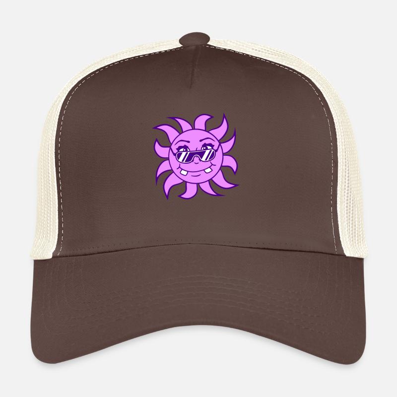 Soleil Funny Face Smile Comic Lunettes de soleil Casquette trucker 