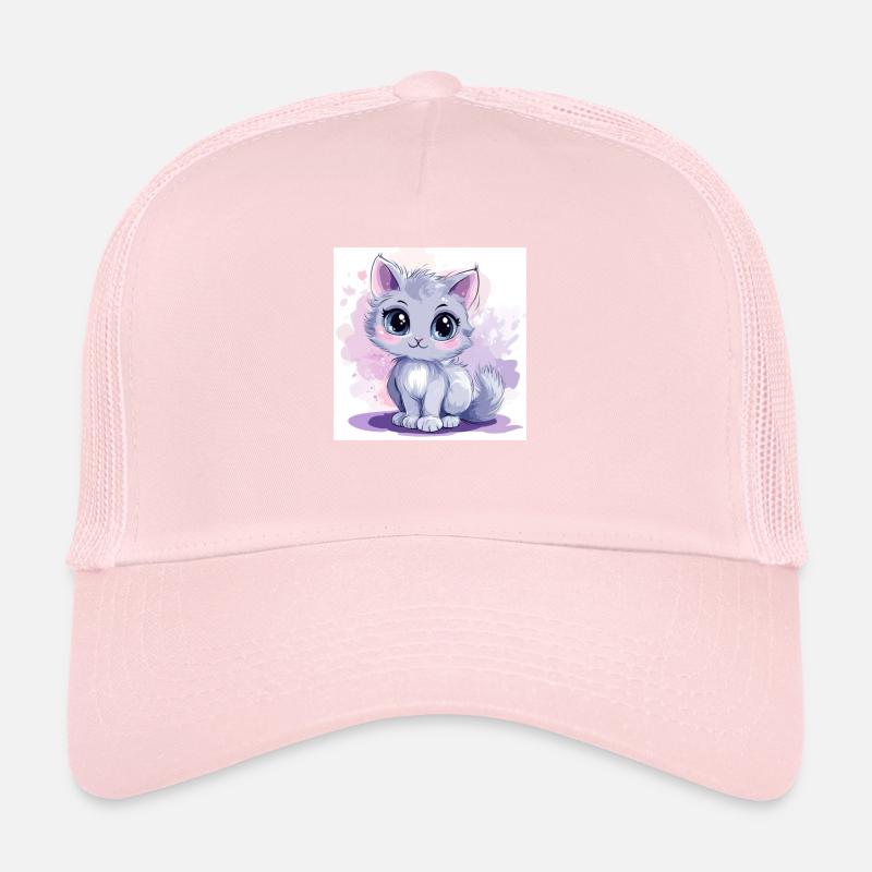 Cute Cat Anime with Big Eyes Trucker Cap