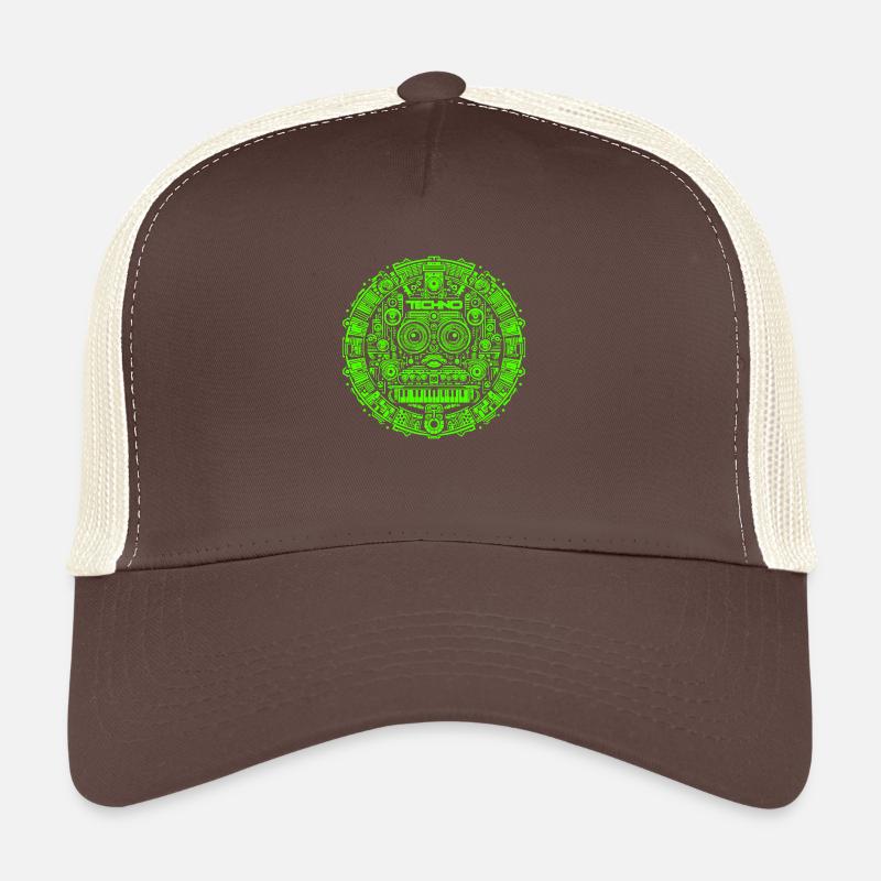 Techno Music Logo - Trucker Cap - Braun/Beige