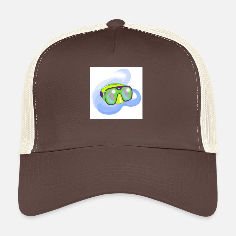 Lunettes de plongée - Casquette trucker  - marron/beige