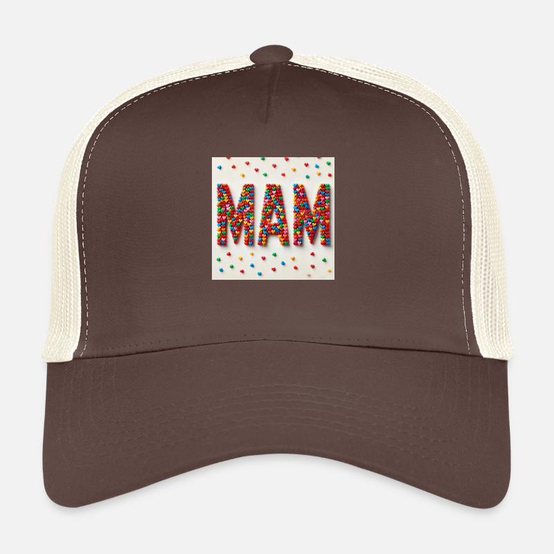 Mam,Wort,Herz - Trucker Cap - Braun/Beige