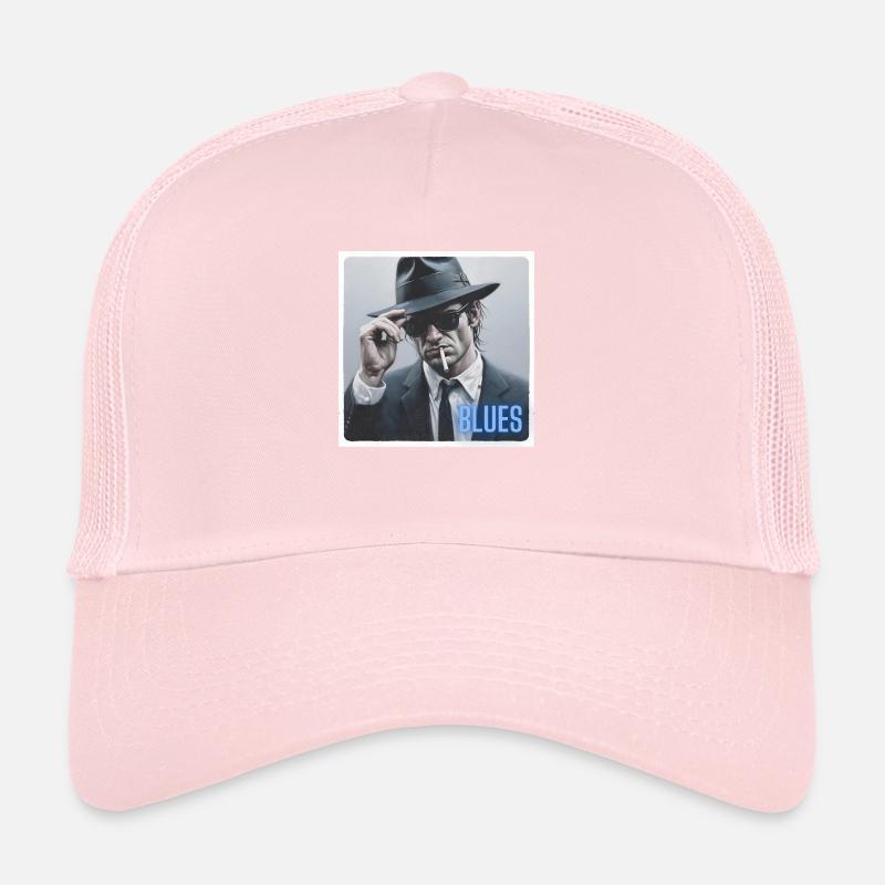 Blues brother mit Hut und Zigarette Trucker Cap