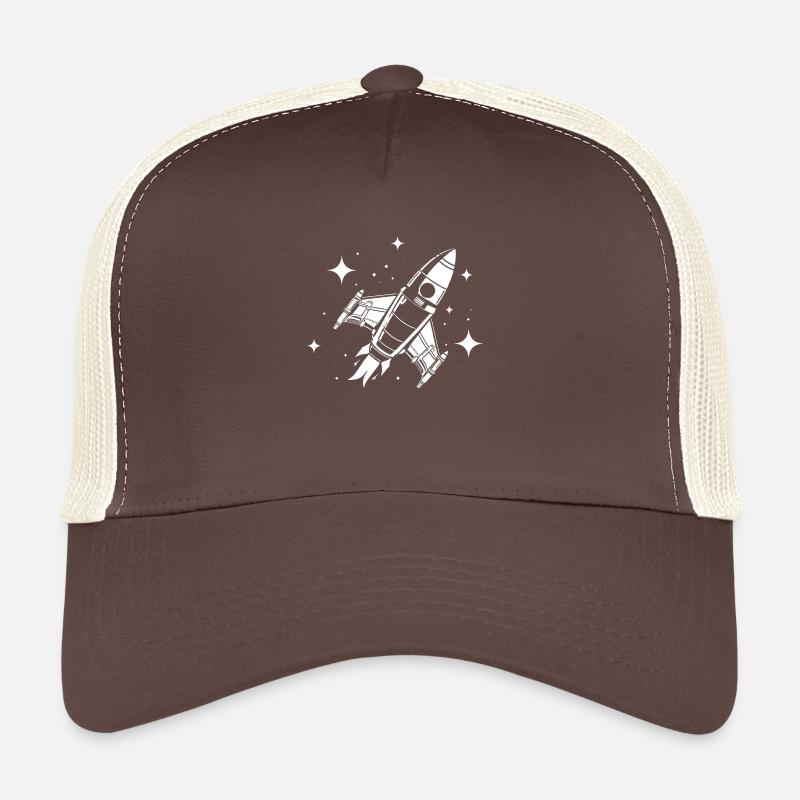 Fusée spatiale dans les étoiles - Casquette trucker  - marron/beige