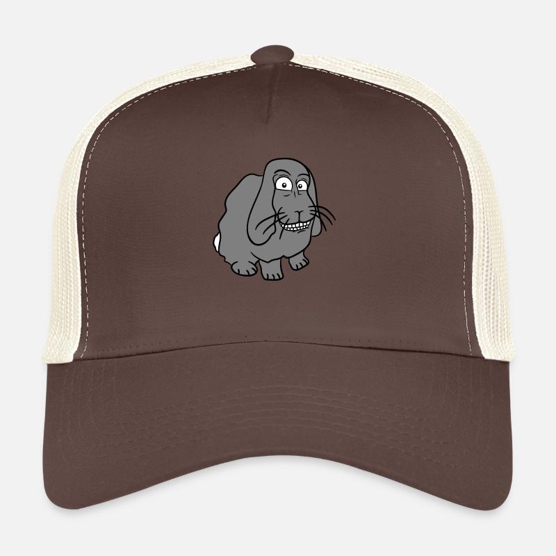 Hase Kaninchen komisches Gesicht Grimasse Grinsen Trucker Cap