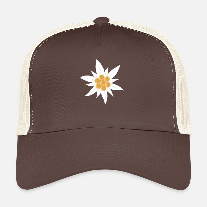 Fleur d’edelweiss - Casquette trucker  - marron/beige