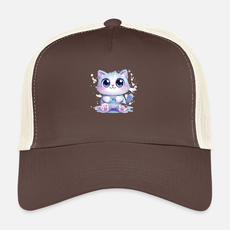 Katze - Trucker Cap - Braun/Beige