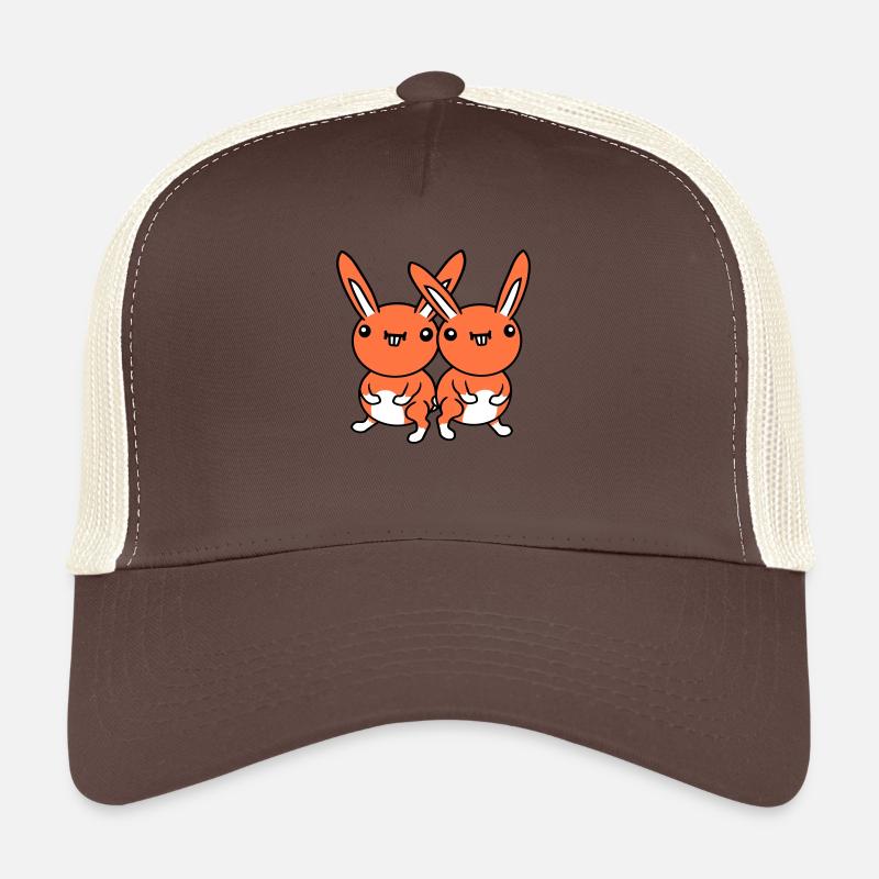 2 Bunnies Team Funny Grimace Silly Funny Smile Trucker Cap