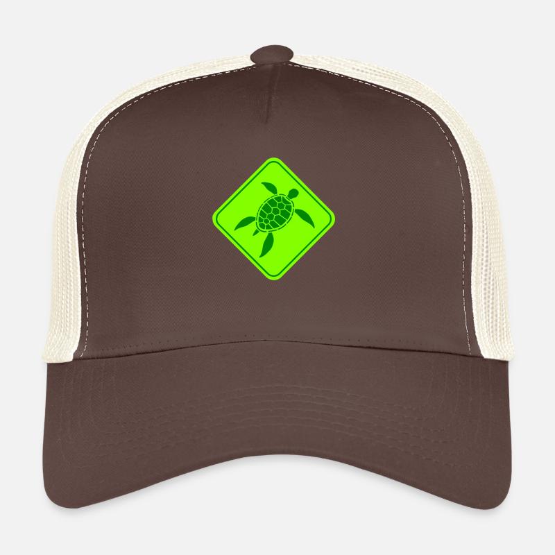 Turtle Danger Notice Sign Caution Trucker Cap