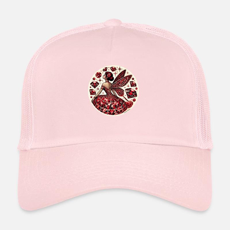 Fée Rubis - Conception Fantasy de Pierre Précieuse Rouge Mystique Casquette trucker 