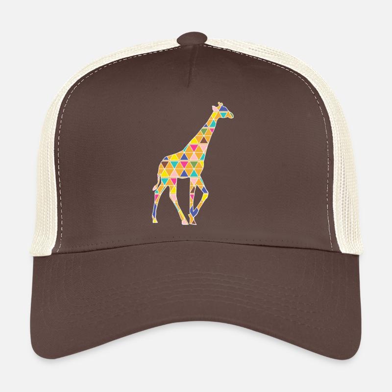 grafische Giraffe - Trucker Cap - Braun/Beige