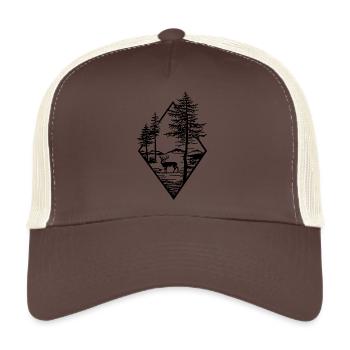 Deer nature in the forest - Trucker Cap - brown/beige - Front