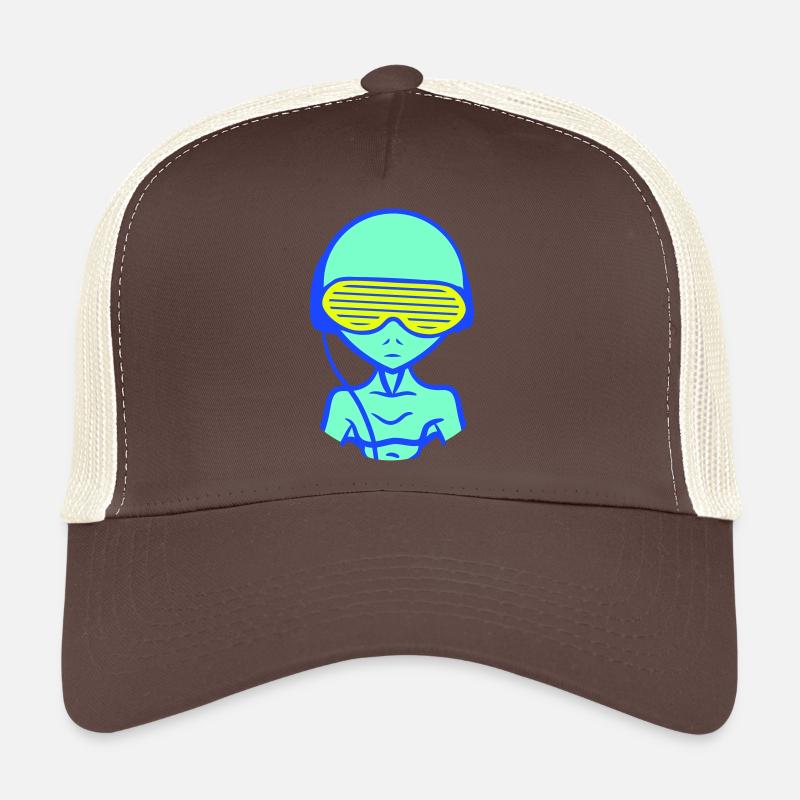 DJ Alien Alien Sunglasses Party Music Trucker Cap