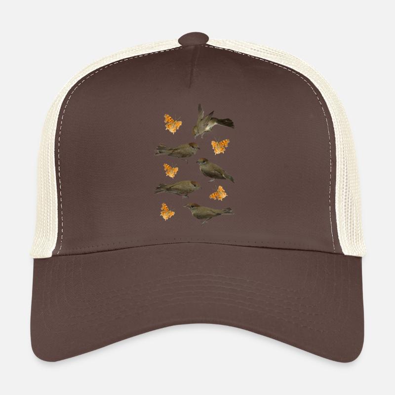 Fauvette à tête noire avec papillon C Casquette trucker 