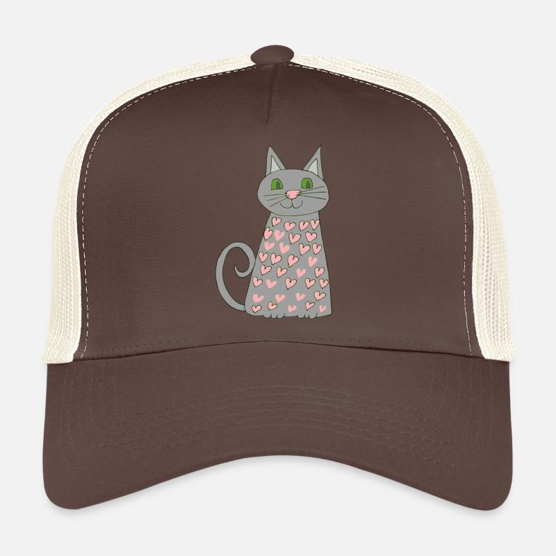 Chat avec des cœurs Casquette trucker 