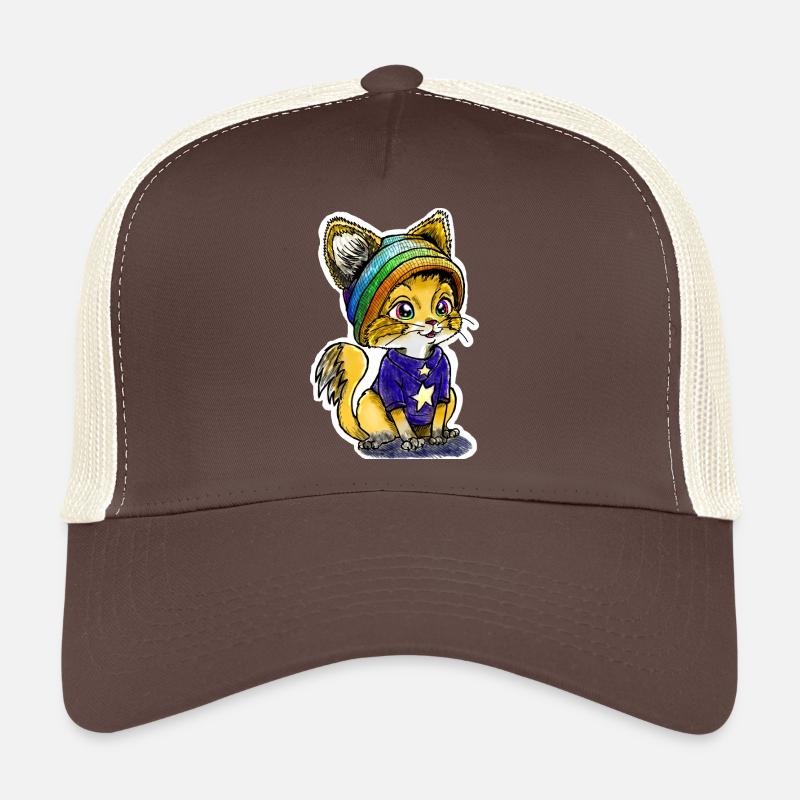 Chaton arc-en-ciel Casquette trucker 