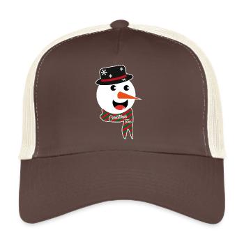 Christmas Time Schneemann - Trucker Cap - Braun/Beige - Vorne