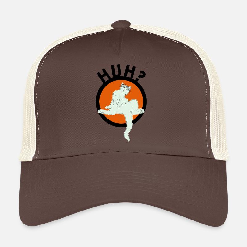 HUH? - Trucker Cap - brown/beige