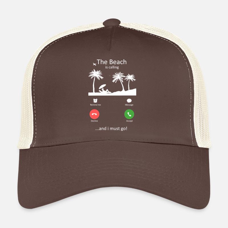 The Beach Is Calling Funny Summer Holiday Slogan Trucker Cap