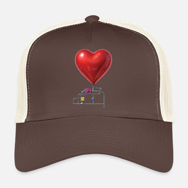 LOVE MACHINE - peace & love - Trucker Cap - brown/beige