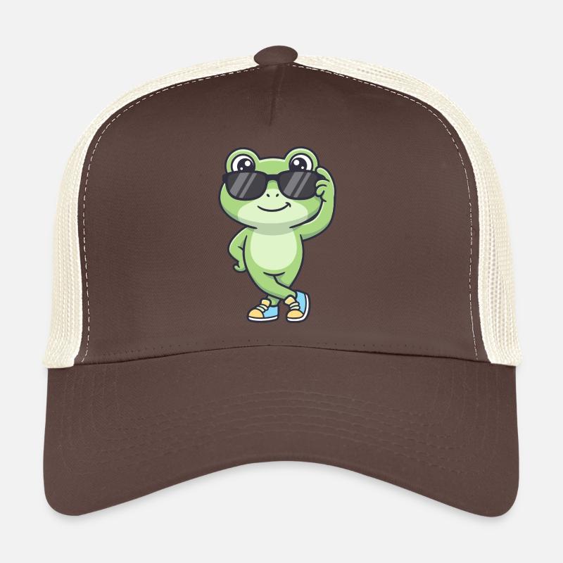 Chill Croak – Grenouille cool avec des lunettes de soleil Casquette trucker 
